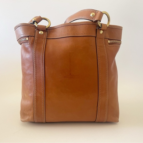 Coach Gigi Tote Bag Vintage Leather Turn Lock Carryall Casual Classic Tan F12888 - Picture 2 of 16